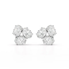 3 CT Lab Diamond Oval Cut Three Stone Earrings Jama Jewels