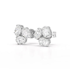 3 CT Lab Diamond Oval Cut Three Stone Earrings Jama Jewels