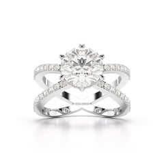 2.9 CT Lab Diamond Round Brilliant Cut Ring