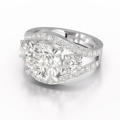 4.08 CT Lab Diamond Round Cut Classic Ring
