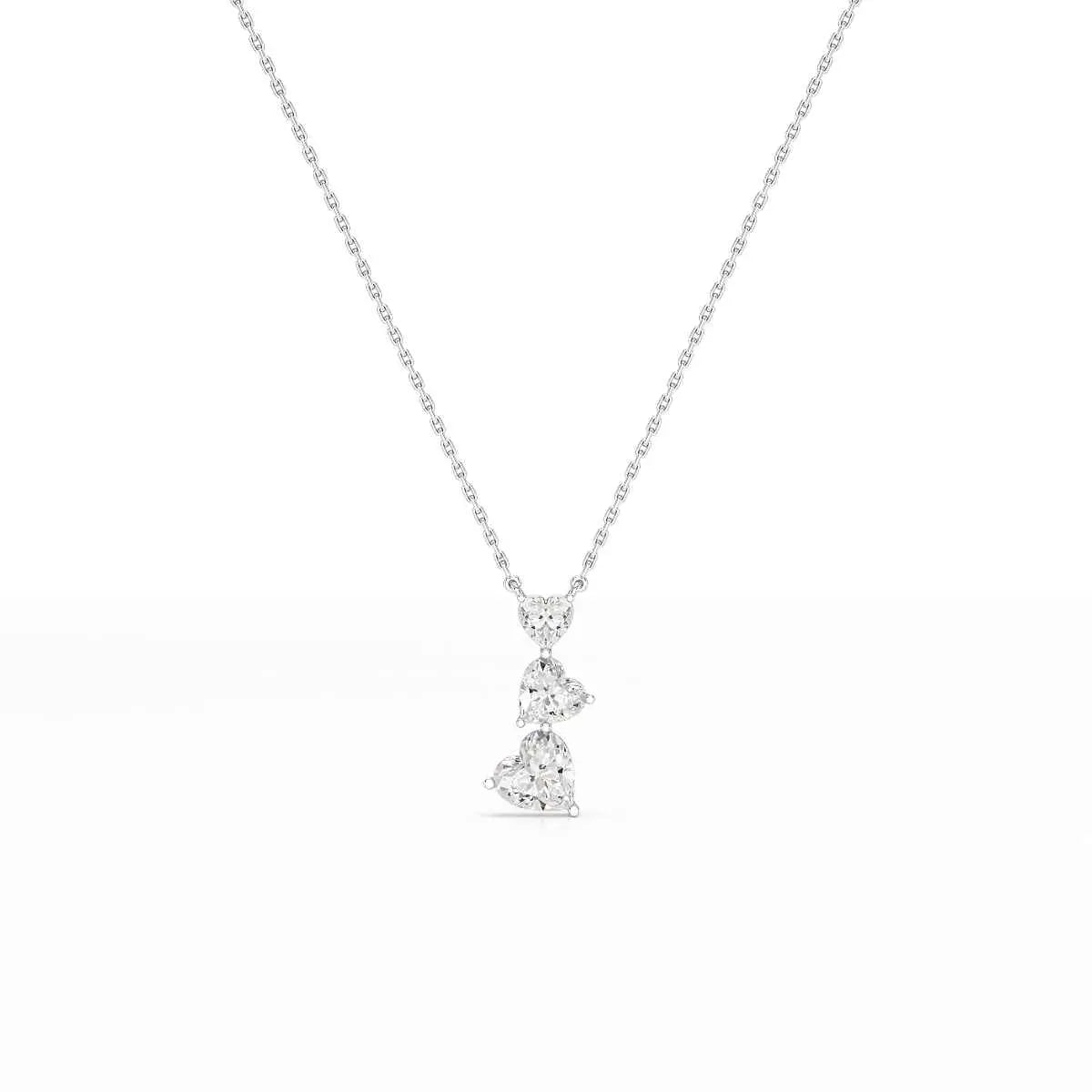 4.3 CT Heart Cut Lab Diamond Chain Pendant Jama Jewels