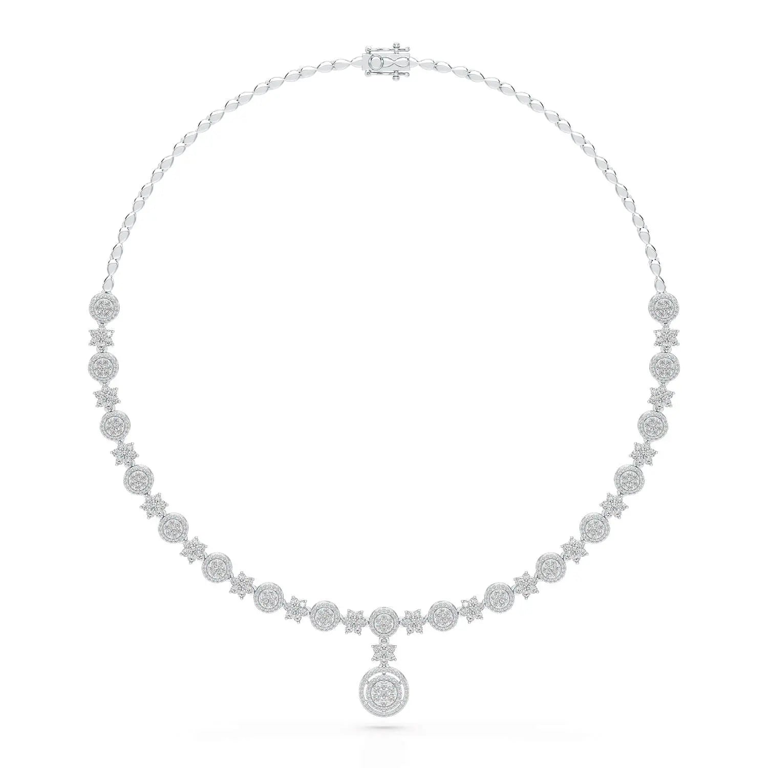 4.59 Carat Lab Grown Diamond Round Shape Necklace