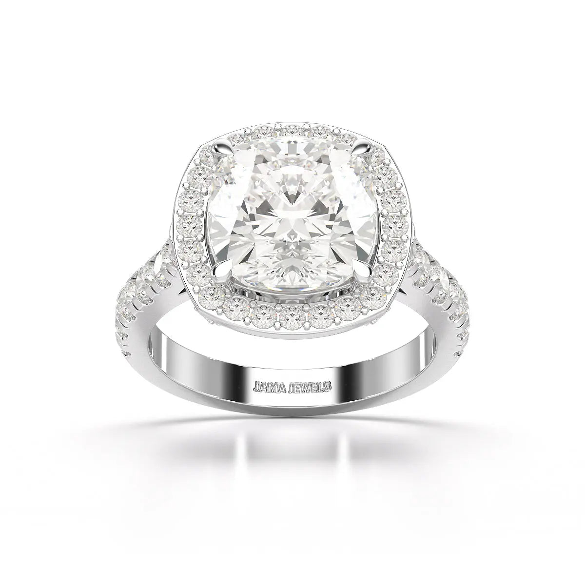 5.74 CT Lab Diamond Cushion Cut Halo Ring