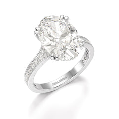 5.9 CT Oval Cut Solitaire Lab Diamond Ring