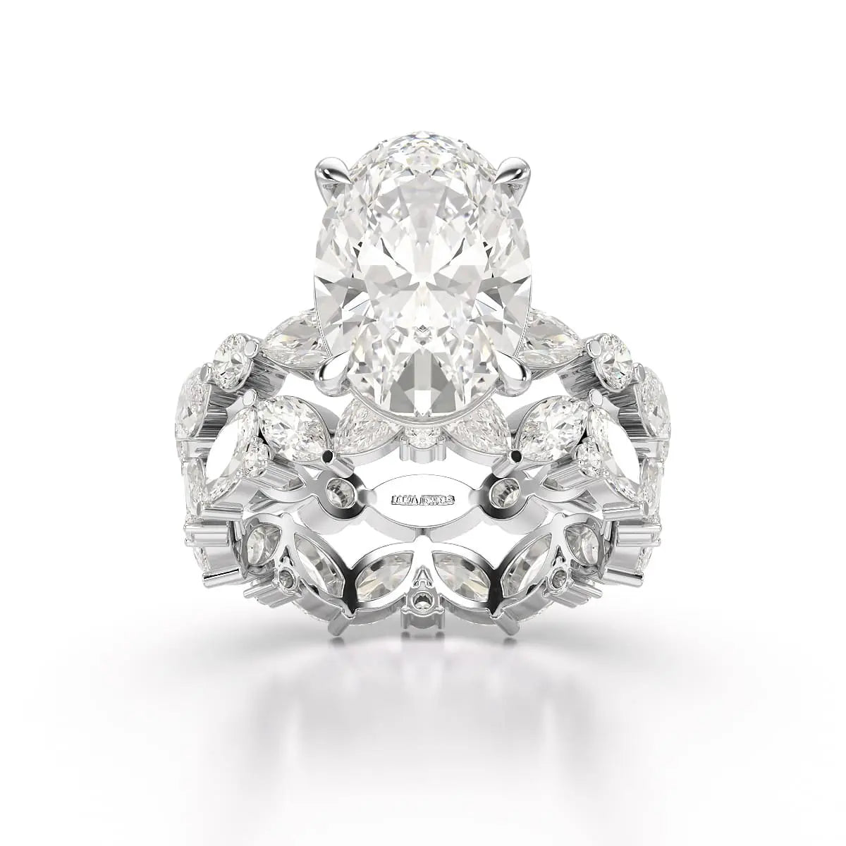 6.56 CT Oval and Marquise Cut Lab Diamond Ring Jama Jewels