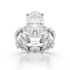 6.56 CT Oval and Marquise Cut Lab Diamond Ring Jama Jewels