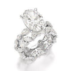 6.56 CT Oval and Marquise Cut Lab Diamond Ring