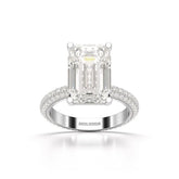 6.86 CT Emerald Cut Solitaire Lab Diamond Ring