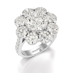 7.88 CT Halo Lab Diamond Round Cut Ring