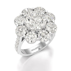 7.88 CT Halo Lab Diamond Round Cut Ring Jama Jewels
