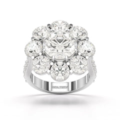 7.88 CT Halo Lab Diamond Round Cut Ring Jama Jewels