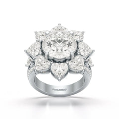 9.24 CT Lab Diamond Round Wedding Ring