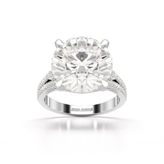 9.29 CT Halo Pave Lab Diamond Engagement Ring