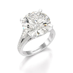 9.29 CT Halo Pave Lab Diamond Engagement Ring