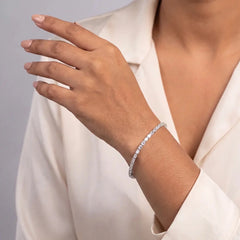 6.75 CT Emerald Cut East-West Diamond Tennis Bracelet