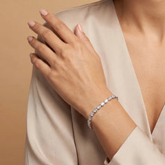 5.25 CT Oval East-West Bezel Diamond Tennis Bracelet