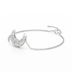 1.3 CT Lab Diamond Crescent Moon Bracelet