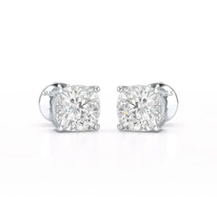 1 CT Cushion Lab Diamond Stud Earrings