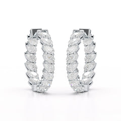 4.9 CT Pear Cut Lab Diamond Hoop Earrings