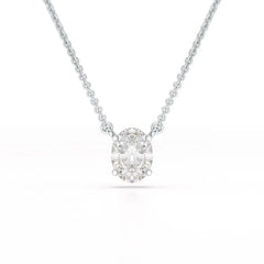 1 CT Oval Lab Grown Diamond Solitaire Pendant