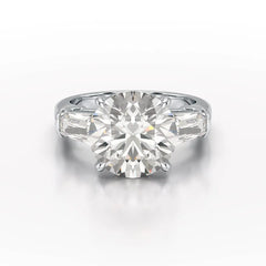 6.56 CT Three Stone Lab Diamond Ring - Jama Jewels