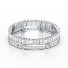 1.10 CT Baguette and Round Cut Diamond Eternity Ring Jama Jewels