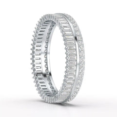 1.10 CT Baguette and Round Cut Diamond Eternity Ring
