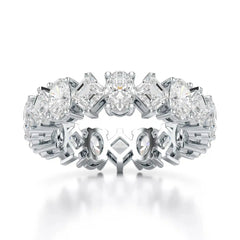 4.50 CT Asscher & Oval Cut Diamond Eternity Ring Jama Jewels