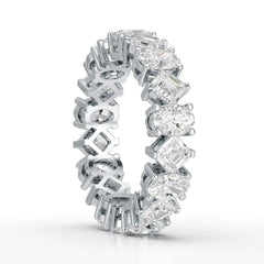 4.50 CT Asscher & Oval Cut Diamond Eternity Ring Jama Jewels
