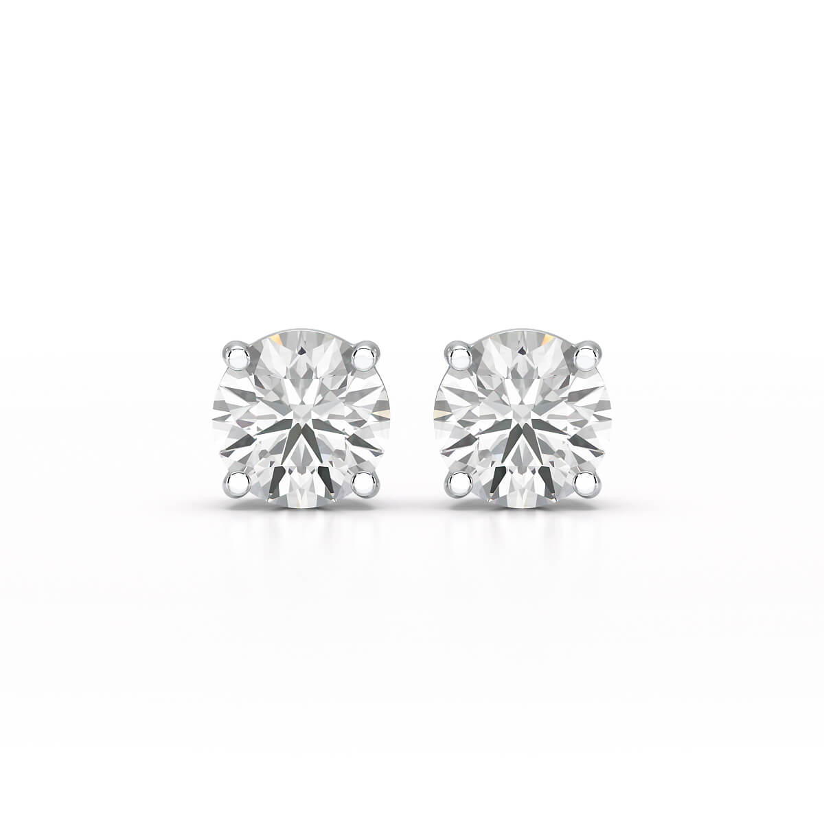 4.09 CT Lab Diamond White Gold Stud Earrings