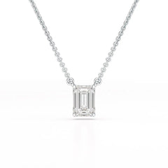 1 CT Emerald Cut Lab Grown Diamond Solitaire Pendant