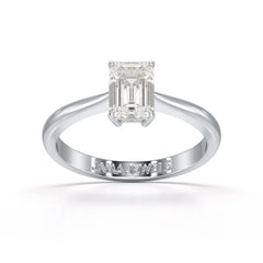 1 Ct Emerald Cut Solitaire Lab Diamond Ring