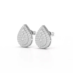 0.82 CT Lab Diamond Pear Shape Stud Earrings Jama Jewels