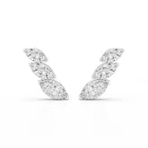 2.9 CT Trilogy Marquise Cut Lab Diamond Climber Earring Jama Jewels