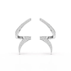 0.40 CT Spiral Earring with Round Cut Lab Diamonds