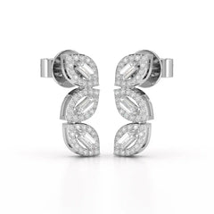 0.55 CT Baguette & Round Cut Lab Diamond Drop Earring Jama Jewels