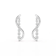 0.35 CT Swirl Lab Diamond Round Journey Earring