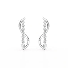 0.35 CT Swirl Lab Diamond Round Journey Earring Jama Jewels