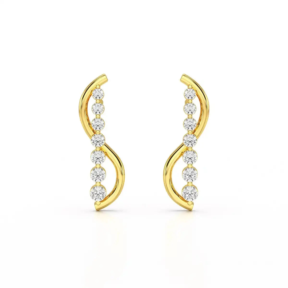 0.35 CT Swirl Lab Diamond Round Journey Earring Jama Jewels