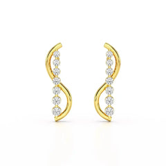 0.35 CT Swirl Lab Diamond Round Journey Earring Jama Jewels