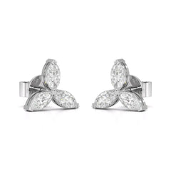 1 CT Trio Marquise Cut Diamond Stud Earrings Jama Jewels