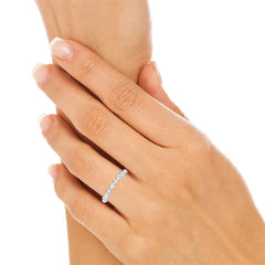 0.45 CT Marquise & Round Cut Lab Diamond Half Eternity Ring