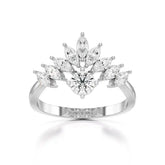 0.95 CT Cluster Ring with Marquise & Round Cut Lab Diamonds Jama Jewels