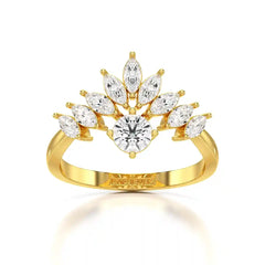 0.95 CT Cluster Ring with Marquise & Round Cut Lab Diamonds