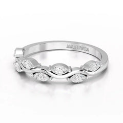 0.35 CT Twisted Ring with Marquise Cut Lab Diamonds Jama Jewels