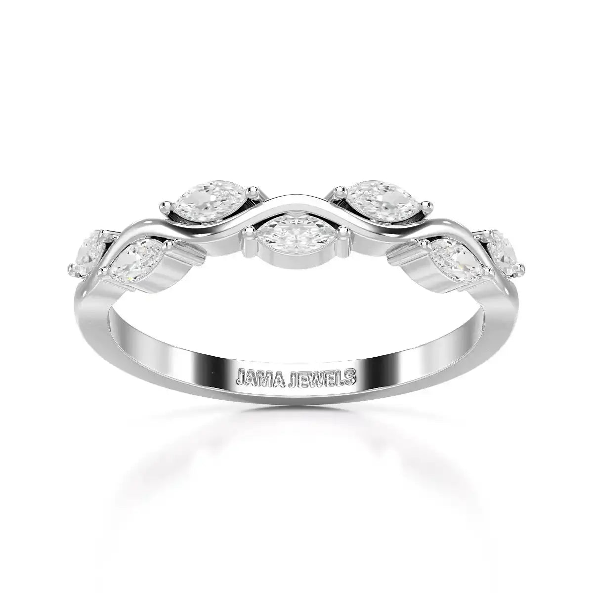 0.35 CT Twisted Ring with Marquise Cut Lab Diamonds Jama Jewels