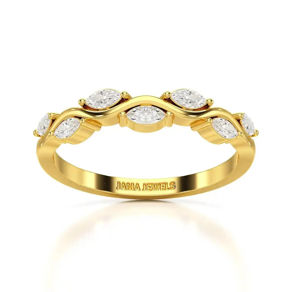 0.35 CT Twisted Ring with Marquise Cut Lab Diamonds Jama Jewels