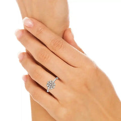 0.35 CT Cluster Ring with Pear and Round Cut Lab Diamonds Jama Jewels
