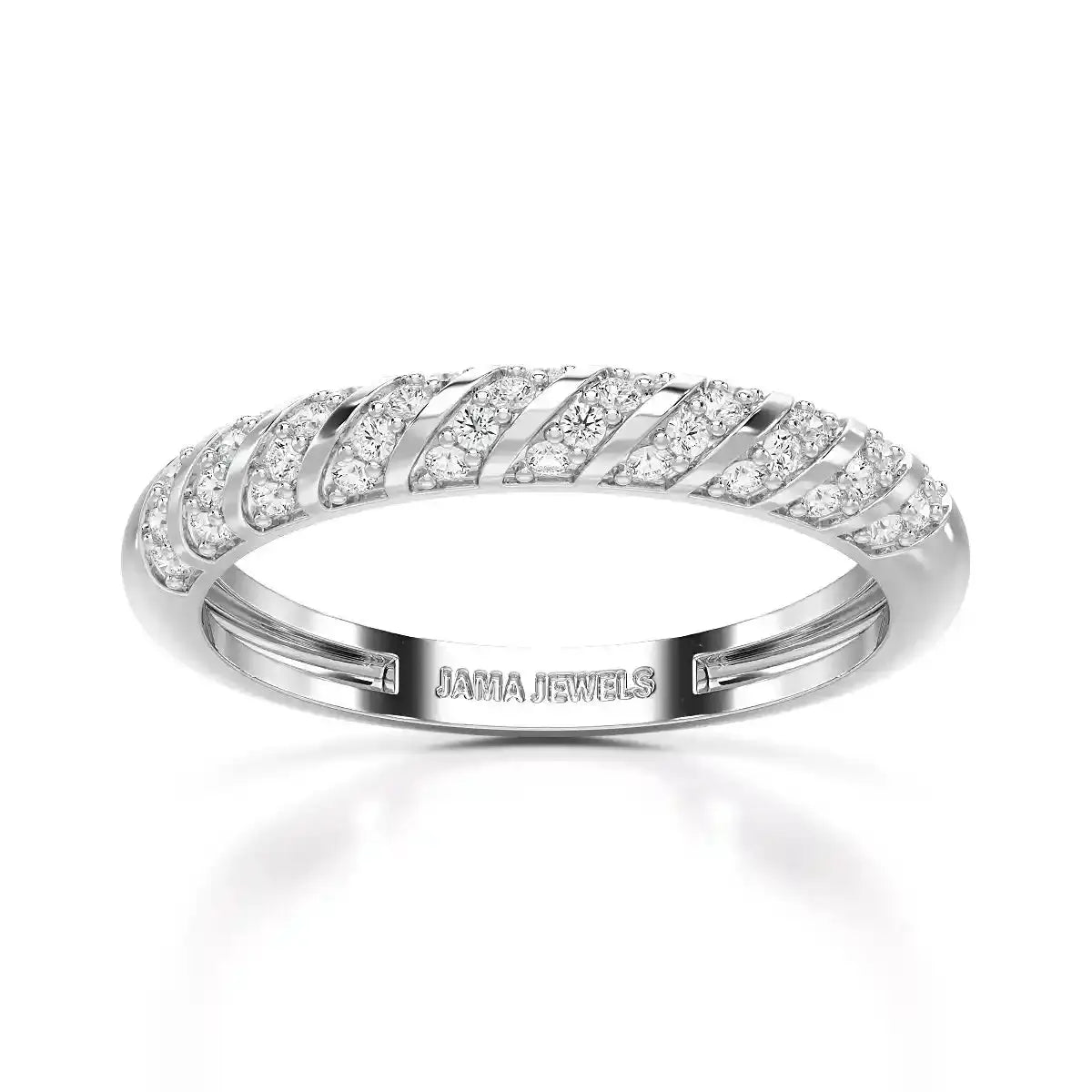 0.20 CT Half Eternity Ring with Round Cut Lab Diamonds Jama Jewels