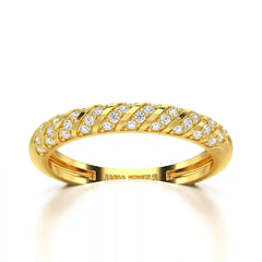 0.20 CT Half Eternity Ring with Round Cut Lab Diamonds Jama Jewels